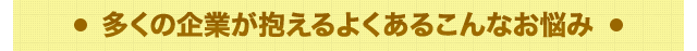 多くの企業が抱えるよくあるこんなお悩み